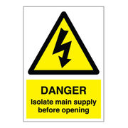 Danger Isolate Main Supply Sign